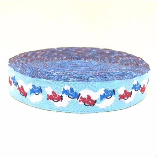 ZERZEEMOOY wholesale 5/8'' 16mm 10yard/lots Wide Air Plane Woven Jacquard Ribbon KTZD15102108