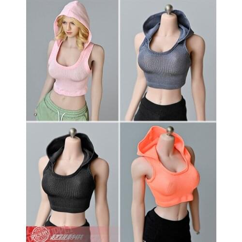 1/6 Soldier Hooded Sleeveless Vest T-shirt Model for 12 inch action figure body