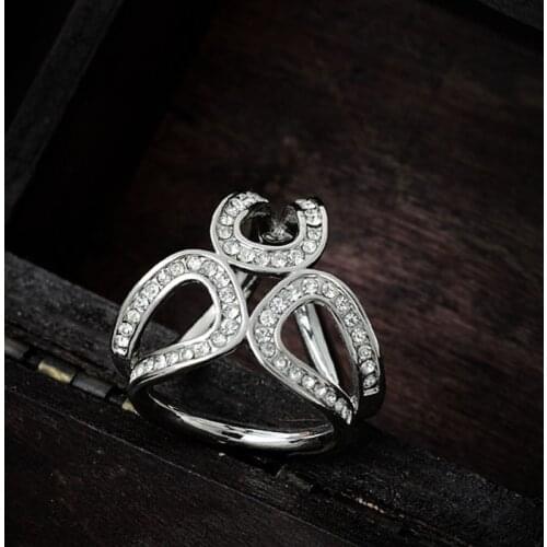 1 pcs Gold Fashion Rhinestone Crystal Three-Dimensional Three Rings Scarf Buckle Womens Daily Life Party Accessories