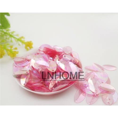 1000pcs 8*13mm Cup Oval Folded Sequins Horse Eyes Shape For Crafts Paillettes Wedding Sewing Accessories Pink AB Transparent