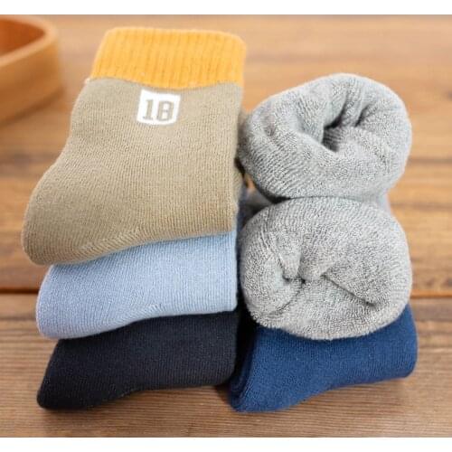 5 Pairs Kids Socks Winter 2020 Cute Baby Socks For Boys Girls Cotton Thicken Children Casual Thermal Warm Socks for 1-12 Years