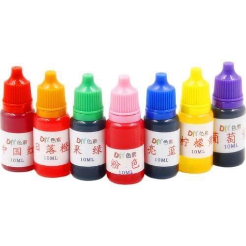 7 Pcs/set 10ml Food Grade Dyeing Pigment Slime Crystal Mud Colorant Epoxy Crystal DIY Hand-Made Jewelry Accessories