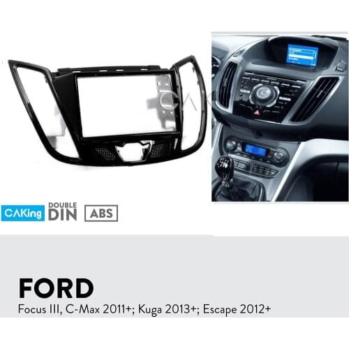 Car Fascia Radio Panel for FORD C-Max 2010+; Kuga 2013+; Escape 2012+ Dash Kit Install Facia Plate Adapter Cover Bezel Frame