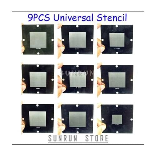 Newest 9PCS/Lot 90X90 BGA Stencils Templates BGA Universal Stencil BGA Reballing Kit