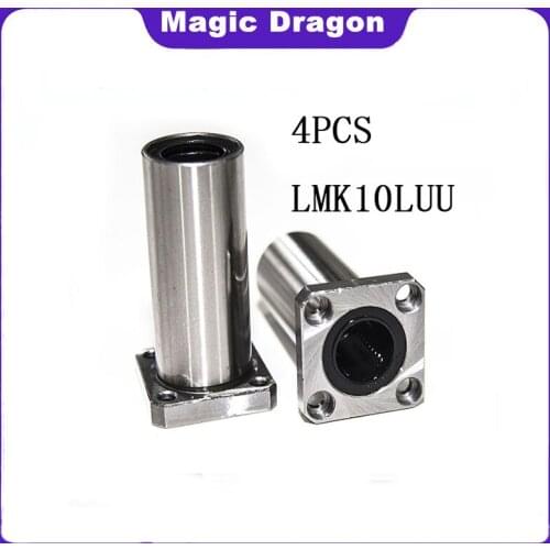 Free shipping 4 pcs LMK10LUU 10mm High quality long type flange bearing linear bush 3d priter XYZ CNC parts LMK10L
