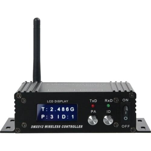 AUCD 400M Effective Range 2.4G DMX512 Wireless Transmitter Receiver for Disco DJ Laser LED Stage Lights DMX Controller Repeater