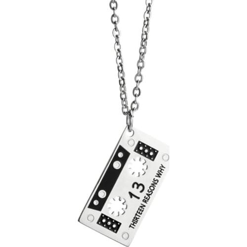 Stainless Steel Black Gold Magnetic Tape Punk Rock Hip Hop Men Fashion Pendant Necklace Jewelry Gift For Him with Chain
