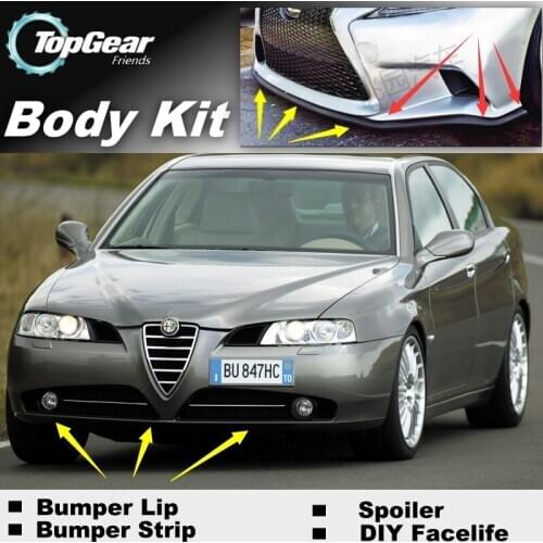 Bumper Lip Deflector Lips For Alfa Romeo 166 AR Front Spoiler Skirt For TOPGEAR Fans Car Tuning / Body Kit / Strip