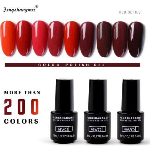 Fengshangmei 5ml Gellak 225 Colors Long Lasting Gel Varnish Nail Art Easy Soak Off Gel Nail Polish