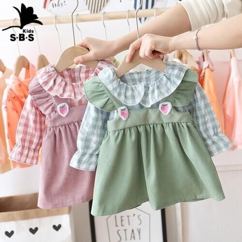 Girls Cotton Dress Spring and Autumn Dress New Arrival 1-3 Years Old Baby Long-sleeved Stitching Dress Children Princess Dress