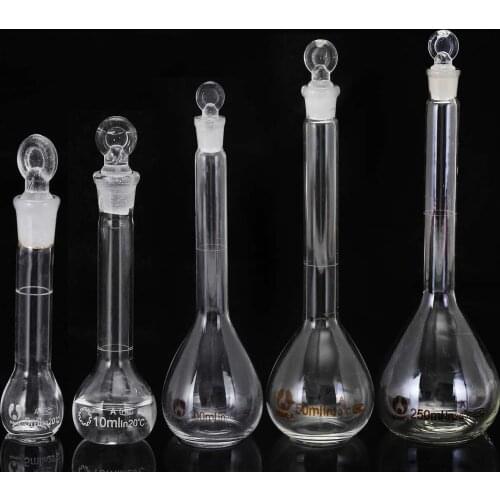 5-100ml Lab Glass Volumetric Flask with Stopper Lab Chemistry Glassware Laboratory Equipment