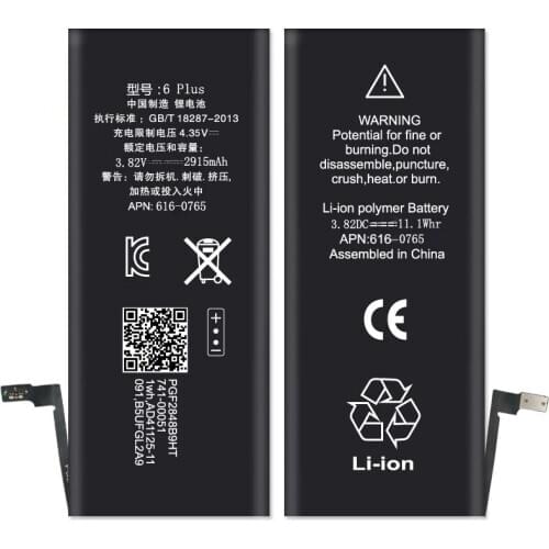 20pcs/lot ISUNOO 2915mAh telephone Lithium Polymer Replacement Batteries for Apple iPhone 6P 6 Plus Internal Battery