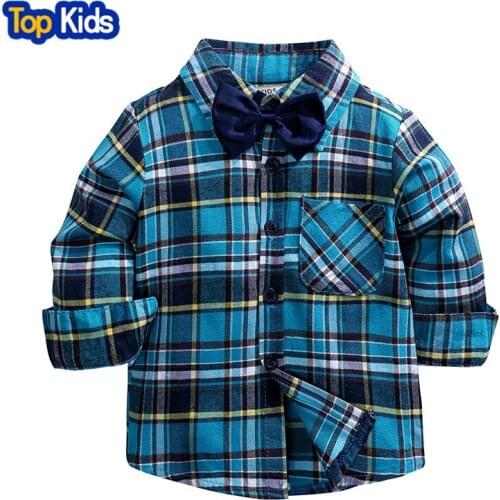 Trendy Hot Sale Plaid Shirts Child Kid Boys Girl Long Sleeve Buttons Pocket Tops Shirt Turn Down Collar Blouse Casual MBT081
