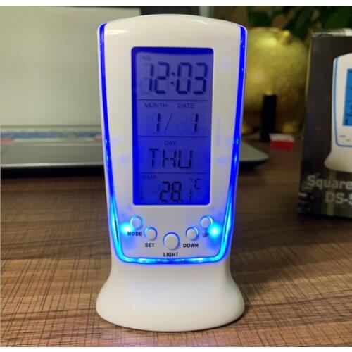 Music LED Digital Alarm Clock Temperature Date Display Desktop Clocks Home Table Decoration Electronic Clock