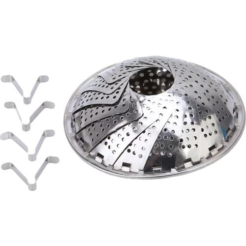 Stainless Steel Lotus Steaming Tray Multi-Function Changeable Fruit Tray Retractable Folding Magic Steamer Tray Steaming Rack