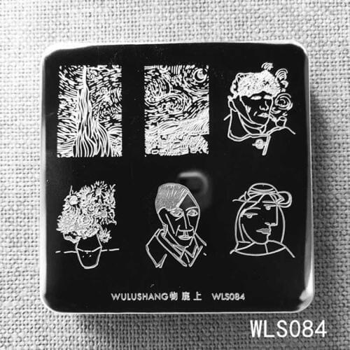 6*6cm Square wulushang Nail Stamping Plates Character Animal Pattern Nail Art Stamp Stamping Template Image Plate Stencils