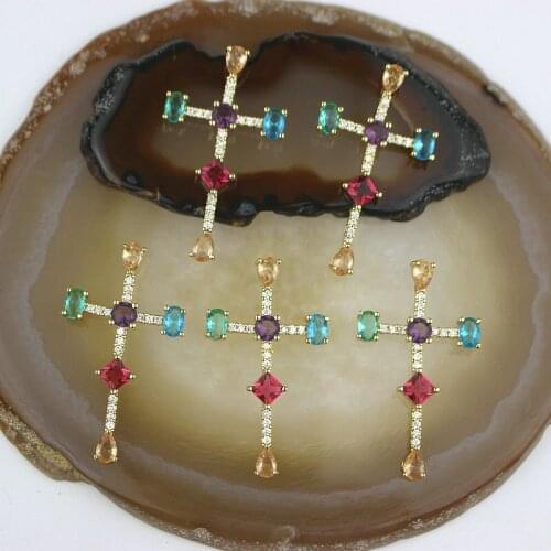 10pcs/lot New fashion cz cross pendant,popular cz jewelry pendant,accessories jewelry wholesale