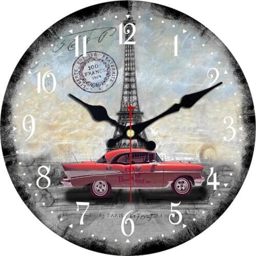 Shabby Chic,Paris Car Wall Clocks,Vintage Wall Clock,Wall Watches Home Decor,Wall Clock Modern Design