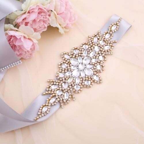 SESTHFAR Bridesmaid Belt Rhinestone Applique Bead Wedding Sash Belt for Celebrity Dresses Accessories Ceintures De Mariage