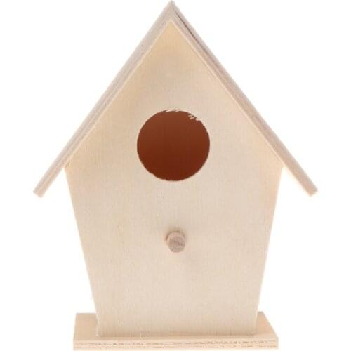 Bird Nest Natural Wood House DIY Creative Round Wall Mounted Parrot Garden Decor