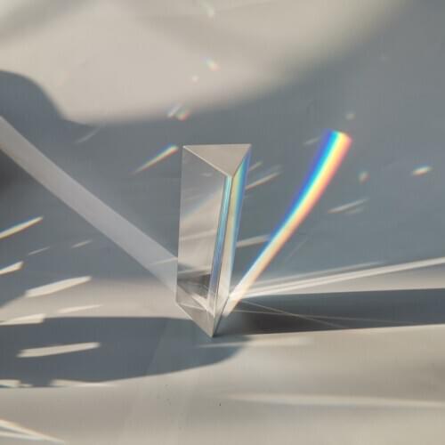 Optical Glass Rainbow Prism 30*30*150mm Teaching Experiment Triangle Prisms Shooting Crystals Prism Light Experiment