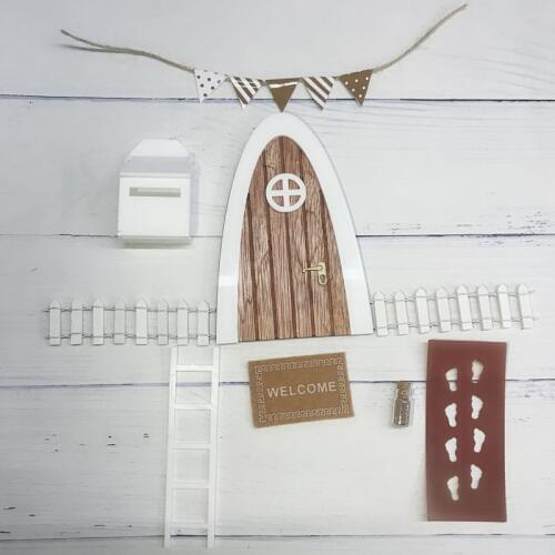 Hand Made Baby blue Fairy door great gift for girls room miniature pretend play magic fairies tooth fairy door Gift for girls