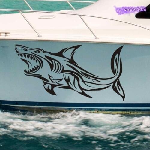 Fishing Shark Decal Angling Bucket Tackle Shop Fishhook Sticker Fish Tank Boat Box Car Vinyl Decal