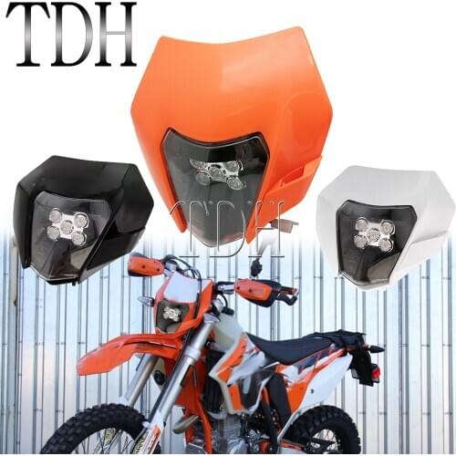 LED 12V Motorcycle Enduro Headlight Motocross Dirt Bike Headlamp For XC EXC XCF SX F XC-W SMR 125-530 Head Light Fairing