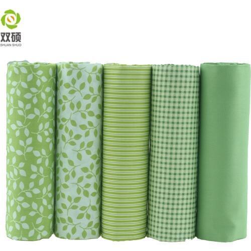 Shuanshuo Fresh Green Group Fat Quarter Patchwork Cloth Bundls Fabric Sewing Different Sizes Scrapbooking 100% Cotton