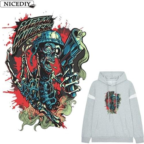 Nicediy DIY Punk GunThermo Sticker Iron On Transfers Heat Transfer Vinyl PVC Patches On Clothes T-shirt Thermal Transfer Ironing