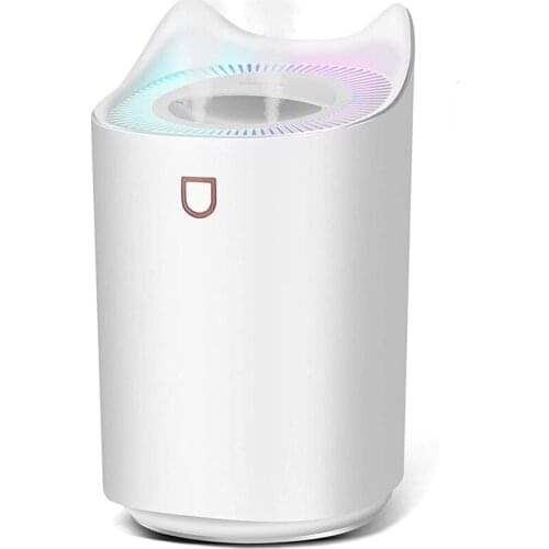 Cool Mist Humidifier USB Easy Clean Top Fill Dual Sprayer 3L 20hrs for Large Room Colorful Night Light Auto Off for Home Office