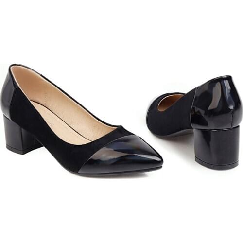 Big SizePointy color block shoes ladies high heels women shoes woman pumps