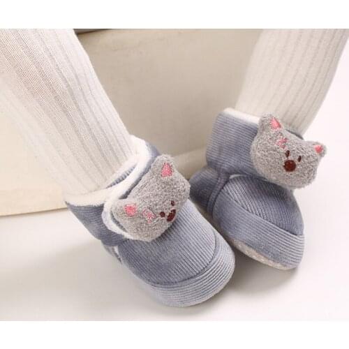 1pair Baby Shoes Snow Boots Warm Soft-soled Toddler Shoes First Walkers Soft-soled Shoes Accessories Non-slip Baby Casual Shoes