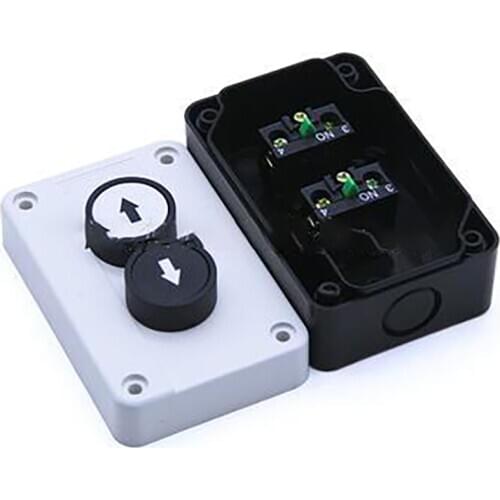 1pcs Dustproof And Waterproof Push Button Switch Control Station Box 22mm 2 Button Holes White and Black,ABS Material