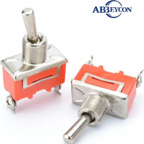 1pcs Good Quality E-TEN1021 2-Pin SPST 2 Terminal ON-OFF 15A 250V Toggle Switch orange