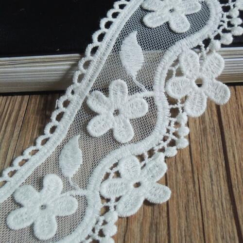 1Yard Two Side Mesh Cotton Flower Embroidered Lace Trim Accessories Clothing Garment Accessories Home Textile Fabric Width 5cm