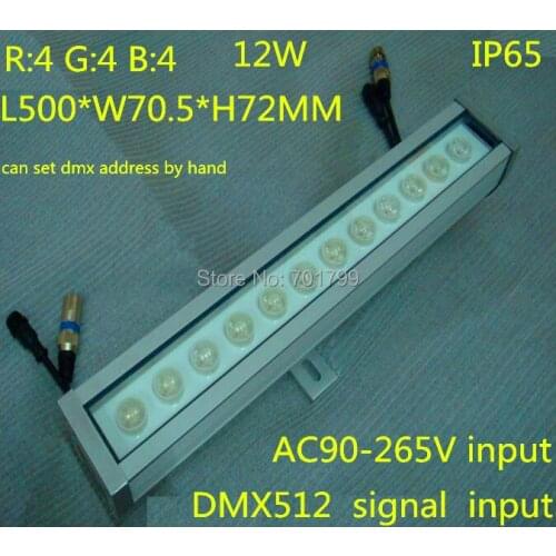 12*1W(4R4G4B) DMX512 RGB LED High Power Wall Washer;can set dmx address by hand