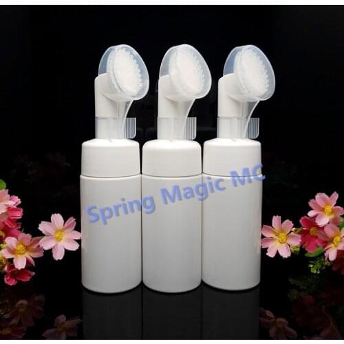 120ml Plastic foam bottle plastic bubble bottle with brush pump Empty Cosmetic Bottle Cleanser Soap Dispenser Foam Container