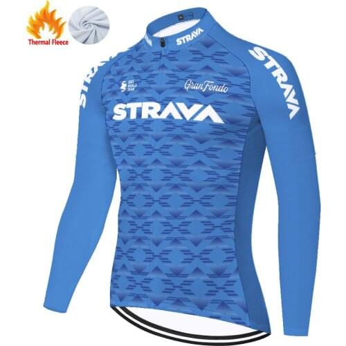 2021 bike shirt STRAVA team cycling jersey long sleeve Winter Thermal Fleece ropa ciclismo hombre ​​tenue velo homme