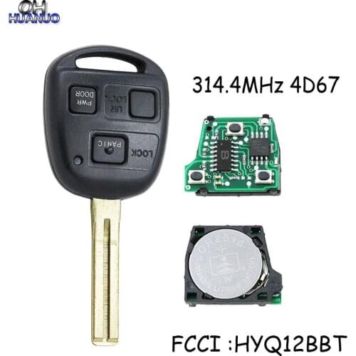 3 Buttons Remote Key fob 314.4MHz with 4D67 Chip for Lexus ES330 LS430 SC430 FCCID HYQ12BBT 1511A-12BBT