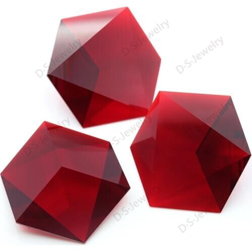 40mm Shiny hexagon Shape Glass crystal Loose Jewelry Beads for earring making DIY