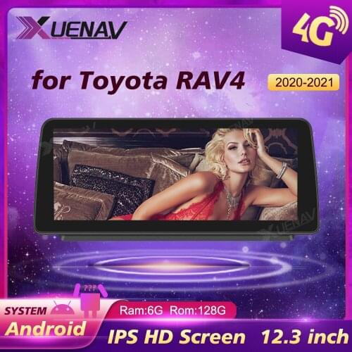 Android 128G 12.3 inch for Toyota RAV4 Radio 2020 2021 DVD Multimedia Video Player Navigation GPS 2 din Touch Sceen WiFi Carplay
