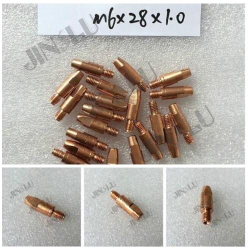 Free Shipping 100PCS M6*28*1.0 E-Cu Tips Suit for Binzel Style 24KD Torch Welding Torch Consumables