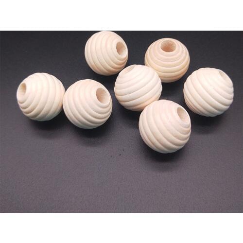 12mm/20mm Natural Ball Big Round Thread wooden Spacer Beads Eco Natural Color Wood Beads DIY Making Crafts Kids Toys Accessories
