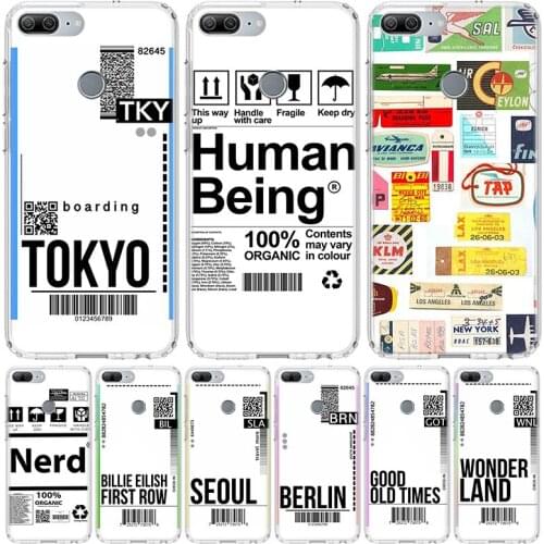 Ins Travel Label Country Phone Case for Huawei Honor 10 9 Lite Y9 Y5 Y6 Y7 2019 8X 8A 8S 7A 7X 10i 20i Pro V30 Art Coque Capa