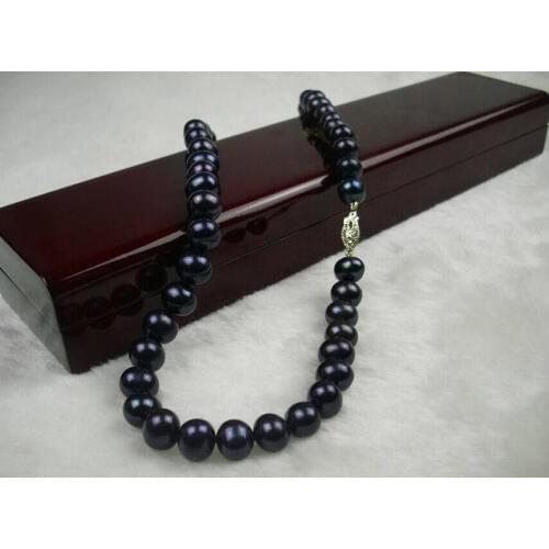 Really worth recommend 18" 9-10mm black tahitian pearl necklace