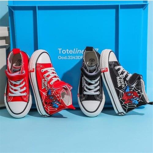 Disney 2021 age season new cartoon children canvas shoes ZhongTong high help cloth shoes