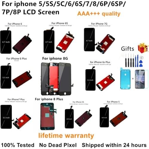 AAA+++ LCD Screen For iPhone 6 7 8 6S Plus Display With Perfect 3D Touch Screen Digitizer Assembly Lcd For 5S 6S 8 Plus Display
