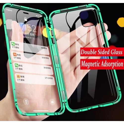 Double Sided Magnetic Absorption Metal Case For iPhone11Full Protective Cover For iPhone 11 Pro Back case For iPhone 11 Pro MAX