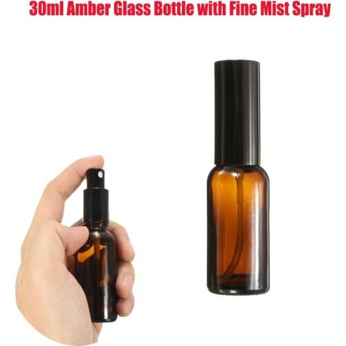 30ml Amber Glass Bottles With Fine Mist Spray For Aromatherapy Perfume